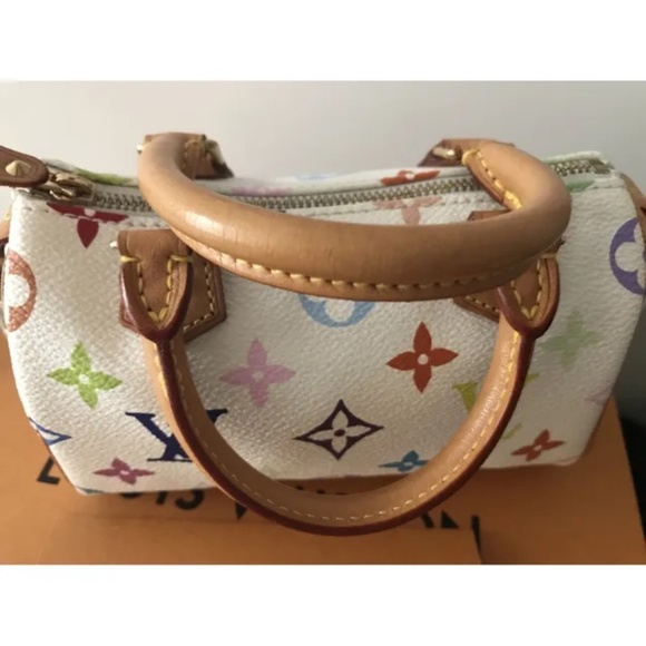 New!! Louis Vuitton White Multicolor Nano Speedy bag - Picture 5 of 16
